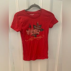 Y2k mcbling ed hardy tee shirt